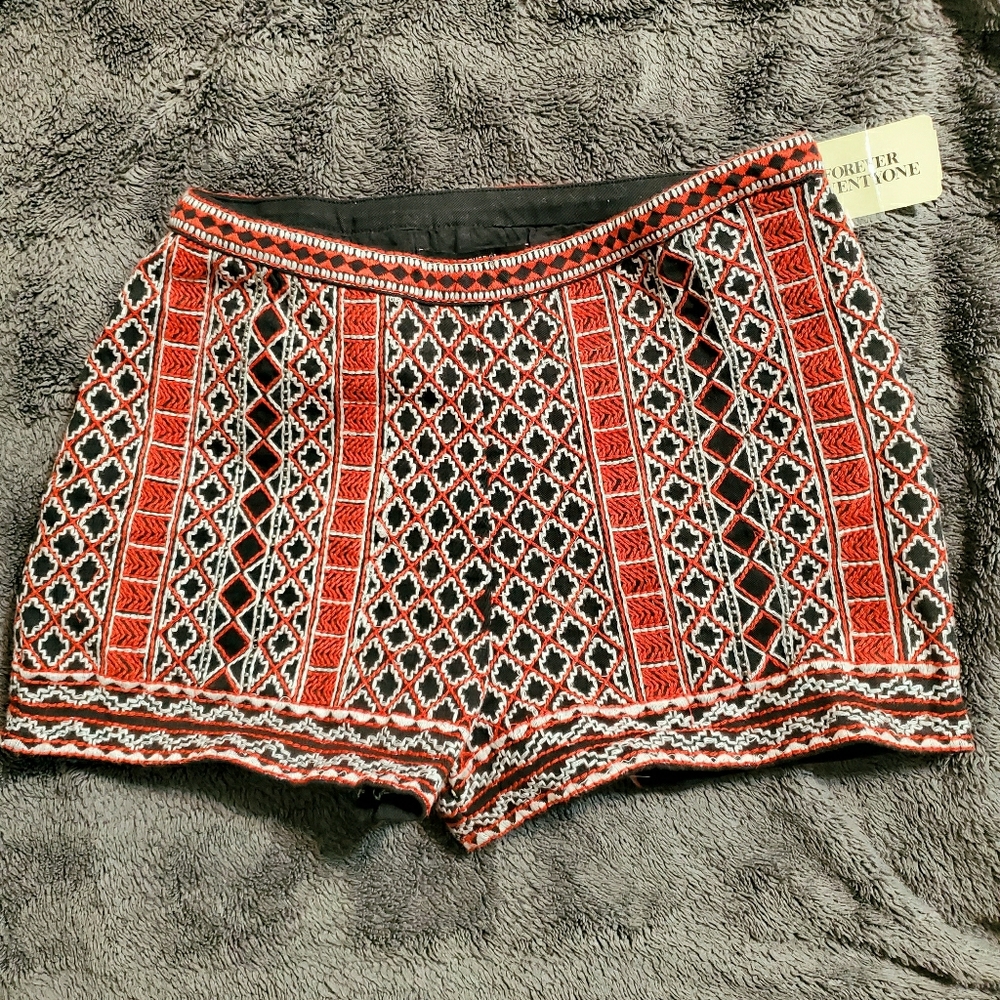 Forever 21 embroidered shorts